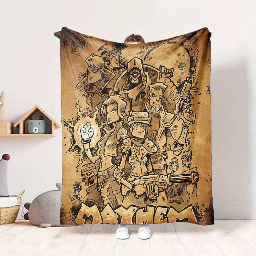 Mayhem Art Flannel Blanket Throw Blanket Soft Warm Sofa Bed Camping Car home Decor Unique Christmas Gift C930289