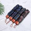 Compact Portable Three-Fold Plaid Umbrella