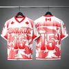Canada #15 Maglia da Calcio Uomo Foglia d'Acero Rossa Stampata Manica Corta Abbigliamento Sportivo Bandiera Canadese T-shirt Casual da Allenamento