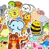 50Pcs Graffiti Sticker Waterproof Clear Printing DIY PVC Cute Cartoon Animal Pig Pattern Laptop Skateboard Decal Stationery Supplies
