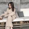Drapey Knit Wide-Leg Pants & Cashmere Sweater Two-Piece Set for Women - Stylish Autumn/Winter 2019