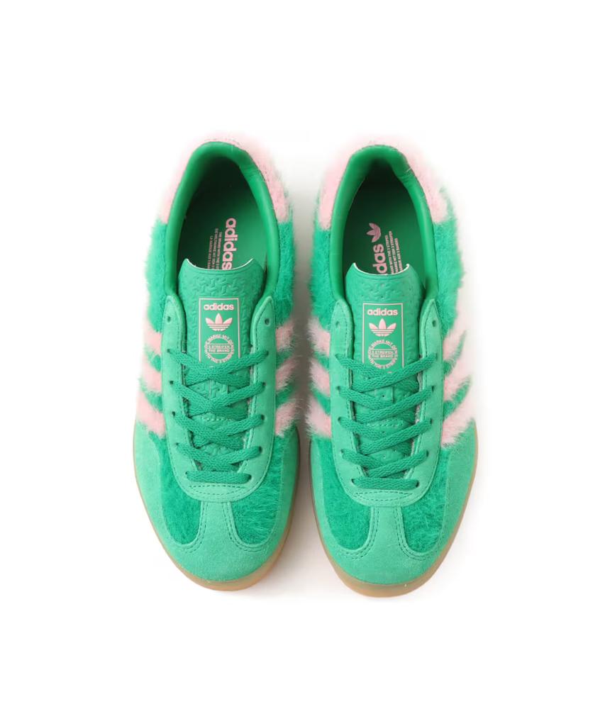 JP8342 Adidas Originals Gazelle Indoor Green Glow Pink Gum (Men's)
