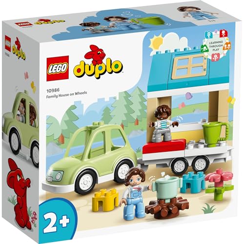 LEGO Duplo Town Trailer House 10986, a toy block gift for toddlers and babies, suitable for boys and girls ages 2 and up.