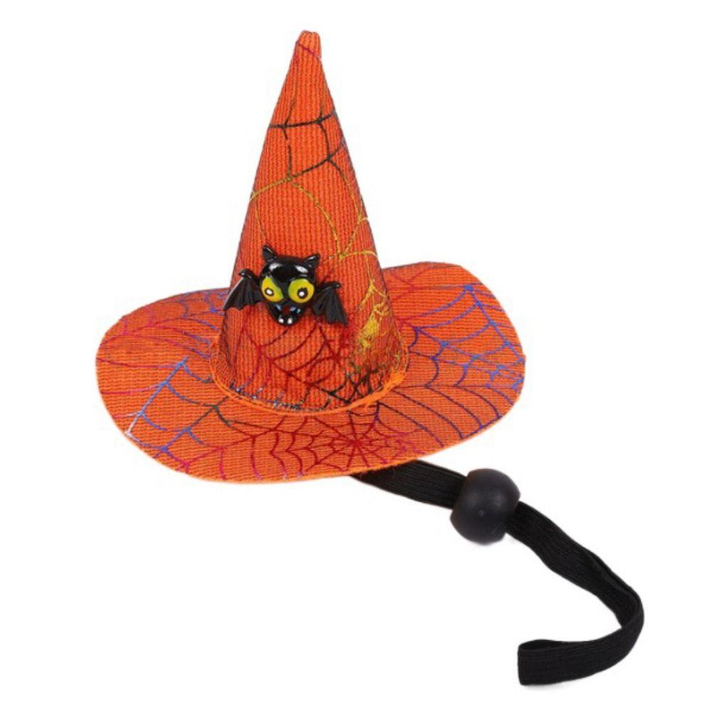 

Adjustable Dog Spider Web Hat Cartoon Cat Pumpkin Bat Hat Pet Supplies Witch Pet Hat Cosplay A