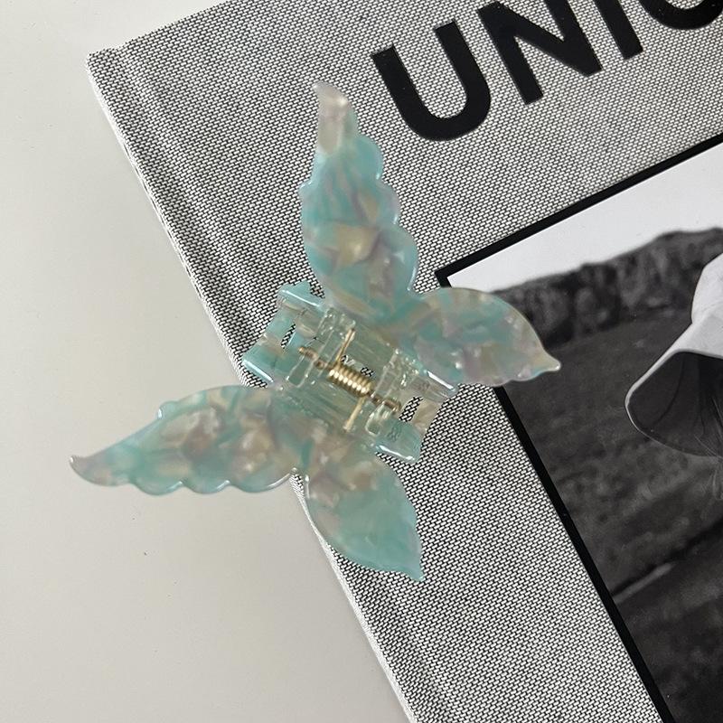 Acetat Schmetterling Haarspange Marmormuster Haarspange Frauen Farbverlauf Haar Krabbe Hinterkopf Haar Hai Clip Haarschmuck