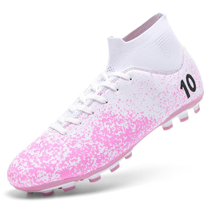 

33-47 Мужские футбольные бутсы большого размера с длинным гвоздем, противоскользящие и износостойкие, из искусственного кортотипа TPR, детские футбольные бутсы для улицы 47 розовый/красный