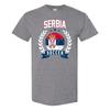 Serbia Soccer Laurel - World Sports T Shirt - Graphite Heather
