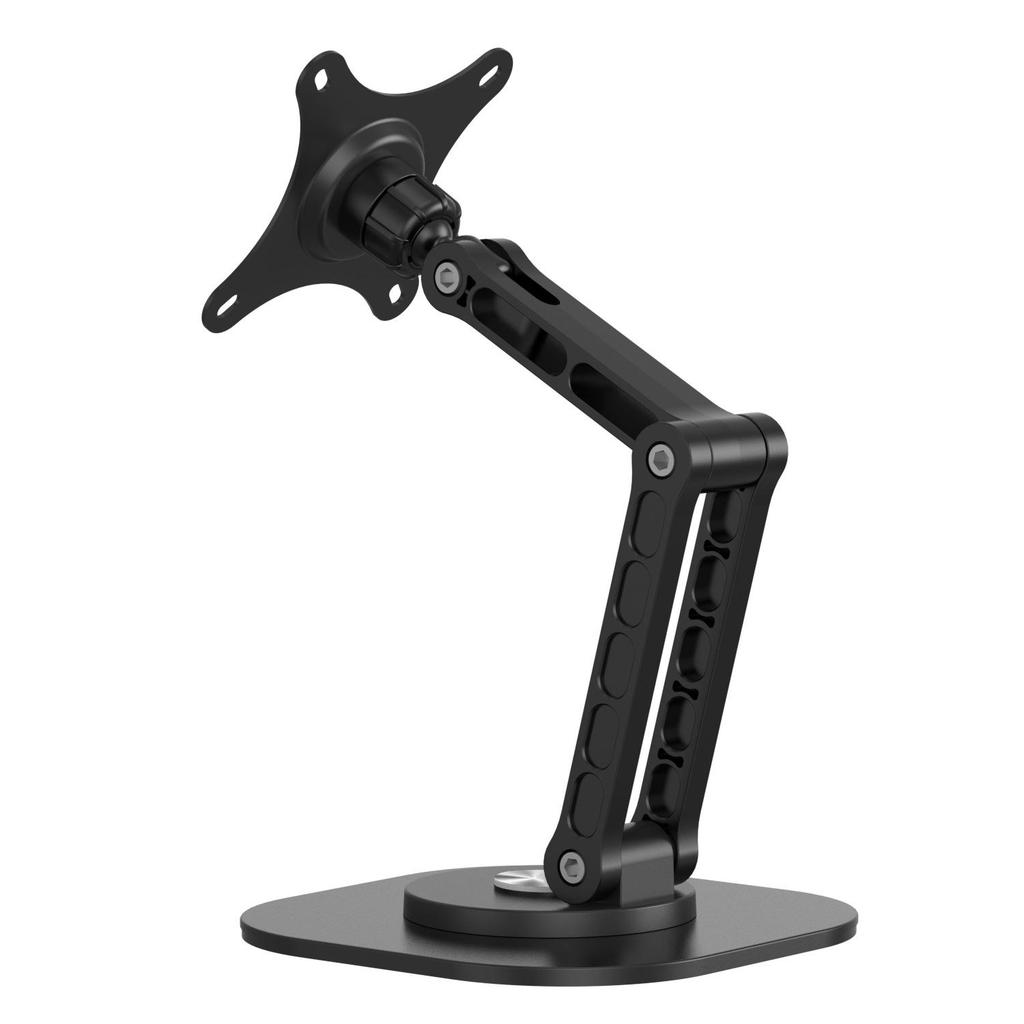 Universal Metal Monitor Stand with VESA Adapter, 17mm Ball Head, Vertical Rotation, Telescopic Function for Convenient Screen Setup