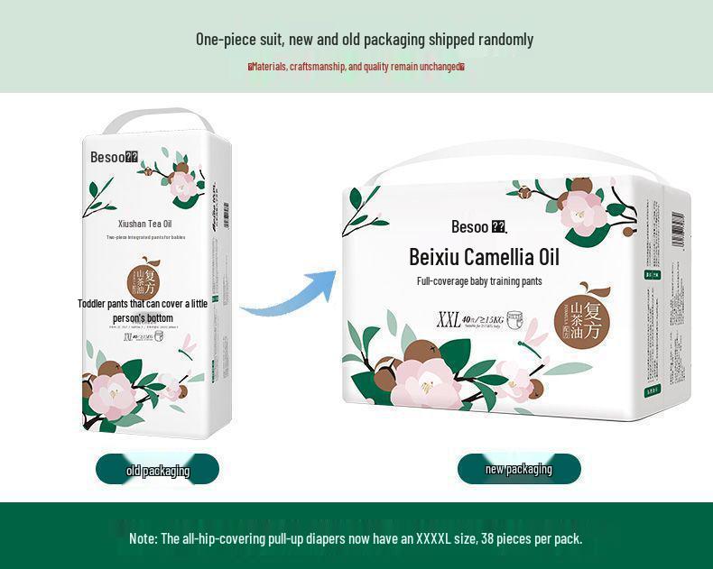 Aceite de Camelia de Alta Calidad Bei Xiu para Bebé con Antirojeces - Pañales Pull-Up