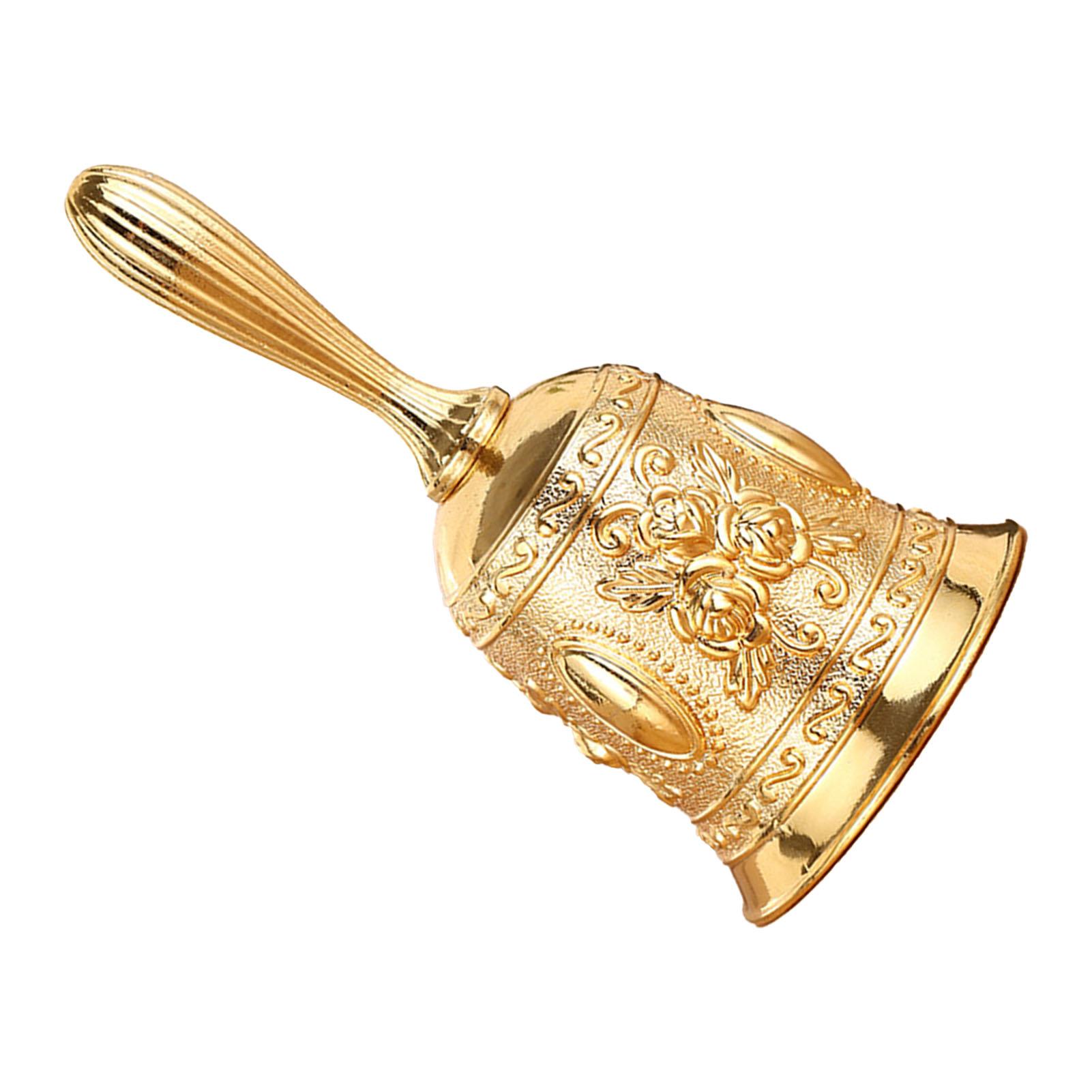 

Металлический колокольчик с громким звуком, нержавеющий, винтажный стиль, изысканный, гравированный, ручной обеденный колокольчик One Size