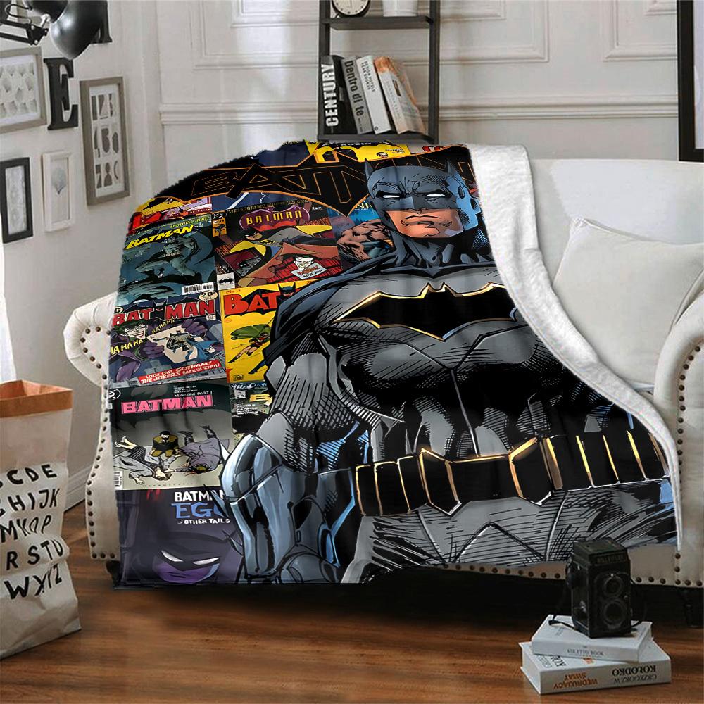 1pc Batman Comics Flannel Throw Blanket Lightweight Soft Warm All Season Blanket for Sofa, Bed, Travel,L1028085