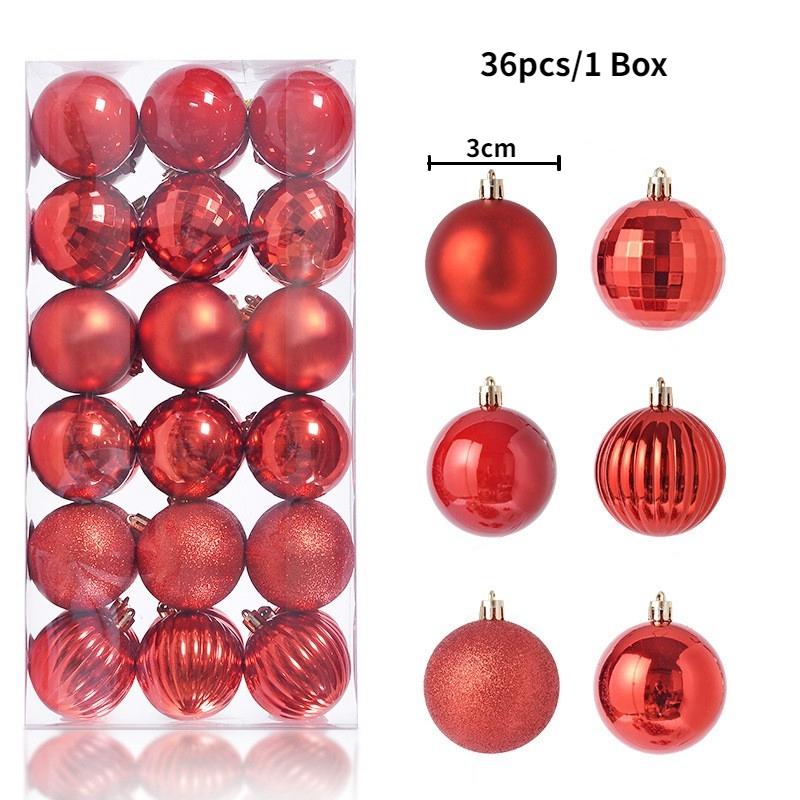 24/36pcs Christmas Ball Christmas Tree Decoration Ornaments for Home Decor Halloween New Year Navidad Pendant Ball Accessories