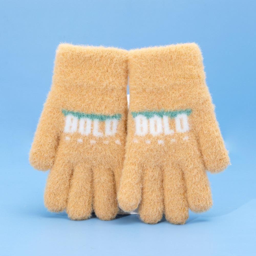 5-10 Jahre Elastische Vollfinger-Fäustlinge Verdicken Samt Warme Fäustlinge Winter Kinder Babyhandschuhe