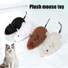 Wind-Up Mouse Cat Toy Plush Mouse with Rotating Tail Automatic Moving Mouse Interactive