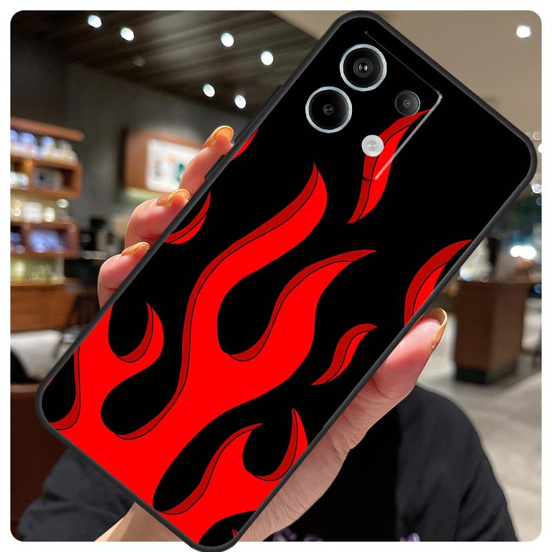 Flame Painted Fire Pattern Case For Xiaomi Redmi Note 14 10 13 12 11 15 Pro Plus Cover For Redmi 15 15C 12C 13C 14C 10C