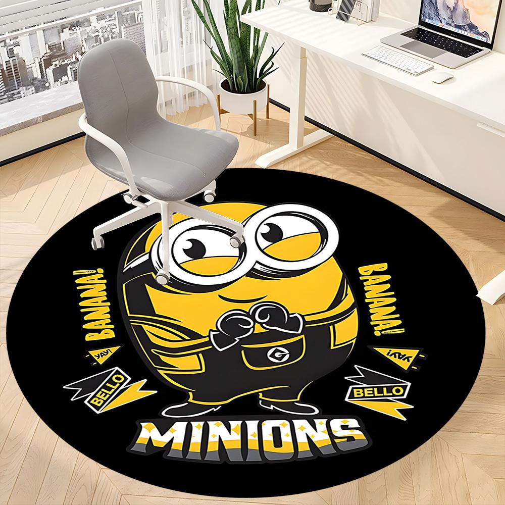 1pc Minions Banana Office Round Area Rug, Bedroom Living Room Home Decor, Room Deco,  Offic A1016145