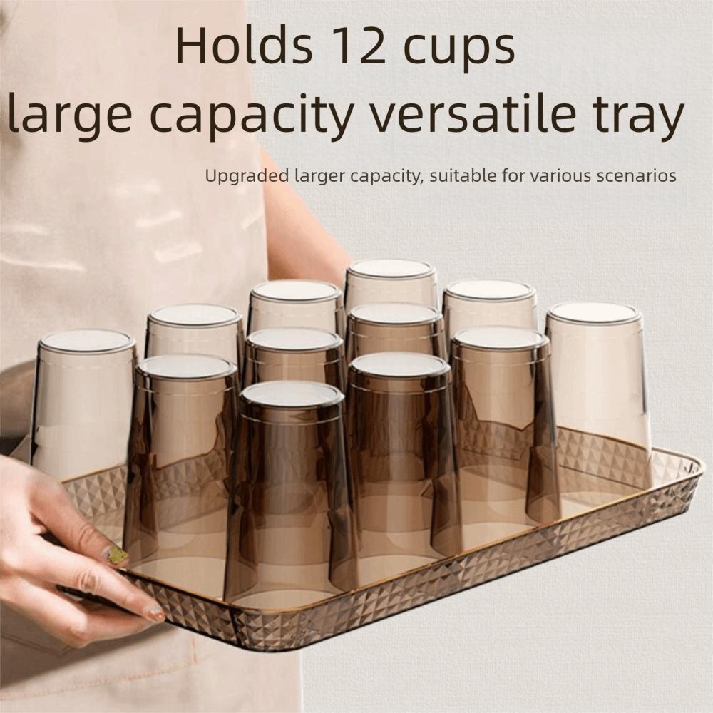 Transparent Tray Light Luxury Tray Rectangular Fruit Snack Plates Minimalist Bread Tray  Household