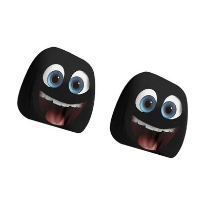 Wiederverwendbare Auto-Kopfstützenbezüge Humorvolles Design Atmungsaktives Netz Bequeme Nackenstütze Ergonomische Form für Lange Fahrten