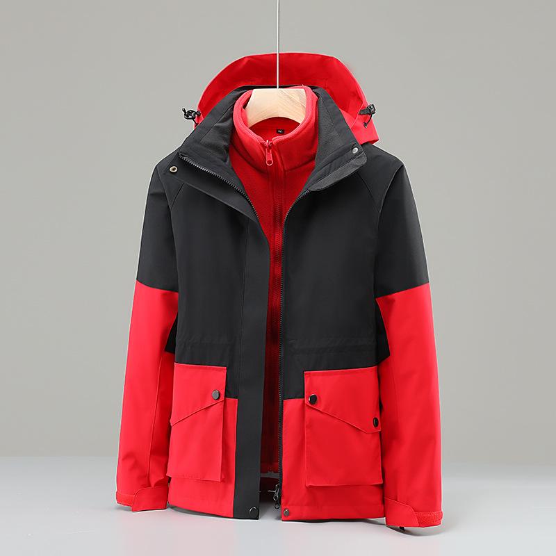 

Женская водонепроницаемая ветрозащитная теплая куртка 3-в-1 для кемпинга и пешего туризма XL