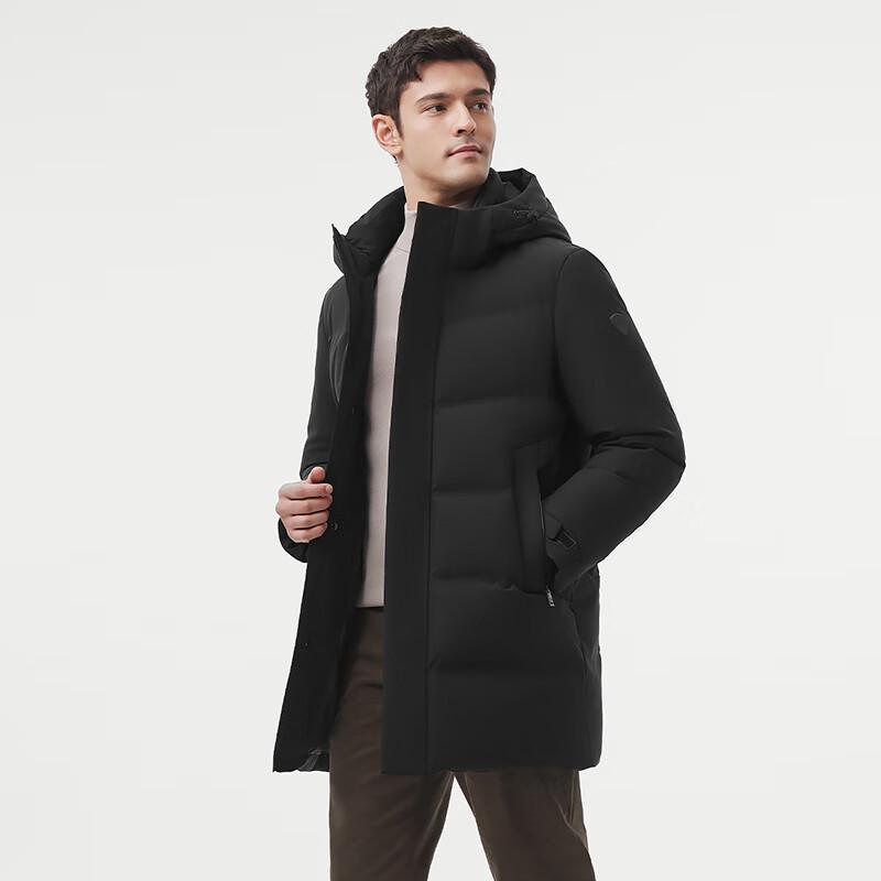 Tanboer Men's Mid-Length Hooded Down Jacket