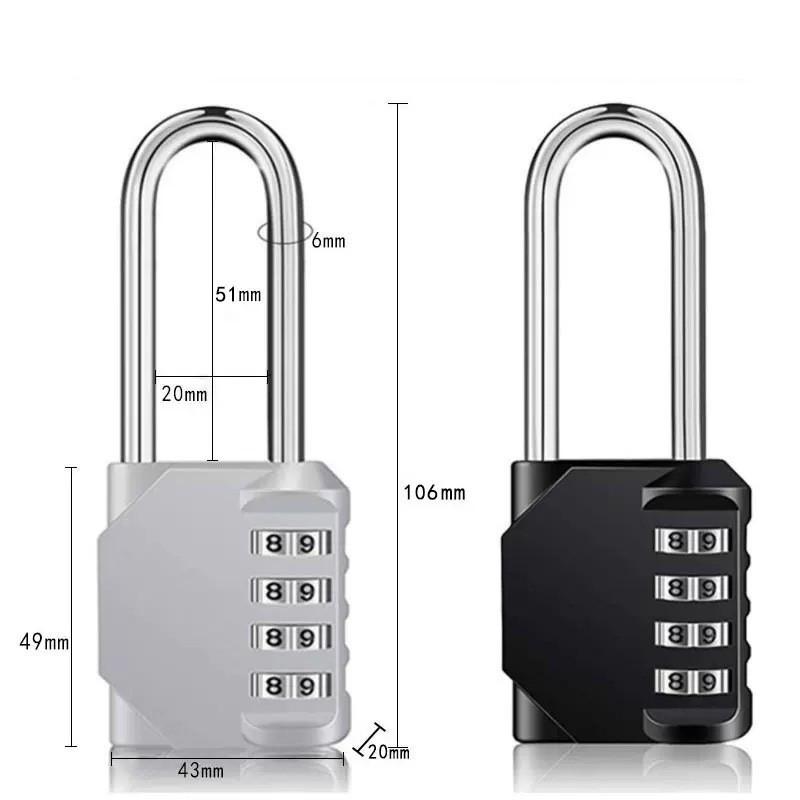 Cross-Border 4-Digit Combination Padlock: Anti-Theft Metal Lock for Gym Lockers & Suitcases