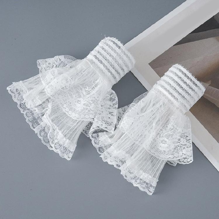 Fairy Wrist Cuffs Detachable Elegant Wristband Flared Organ Ruffled Wristband