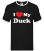 I Love My Duck - Mens Ringer - Bird Pet Animal Mallard Ducks Ducklings