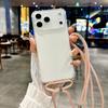 Shockproof Clear Soft Bumper Case For For Iphone 17 16 1 14 Pro Max Plus Crossbody Lanyard Necklace Strap Cord Nylon Rope Cover