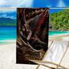 Ultra-Soft Beach Towel with Dark Theme,Ideal for Pool - Camping, Diving - Perfect Travel Essential, Vibrant Beach Towel.