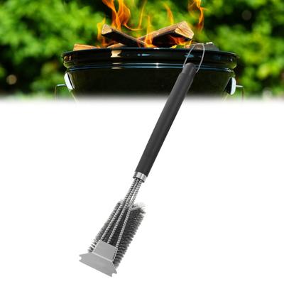 Spazzola per Griglia con Raschietto Setole Extra Spesse Manico Regolabile Spazzola per Pulizia Griglia BBQ per Esterno a Gas Carbone