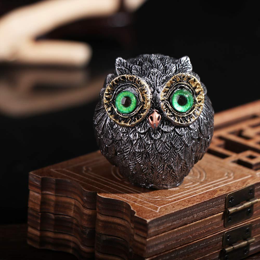 Lucky Owl Owl Mini Statue Realistic Owl Ornament Creative Owl Figurine Beads  Desktop Decoration