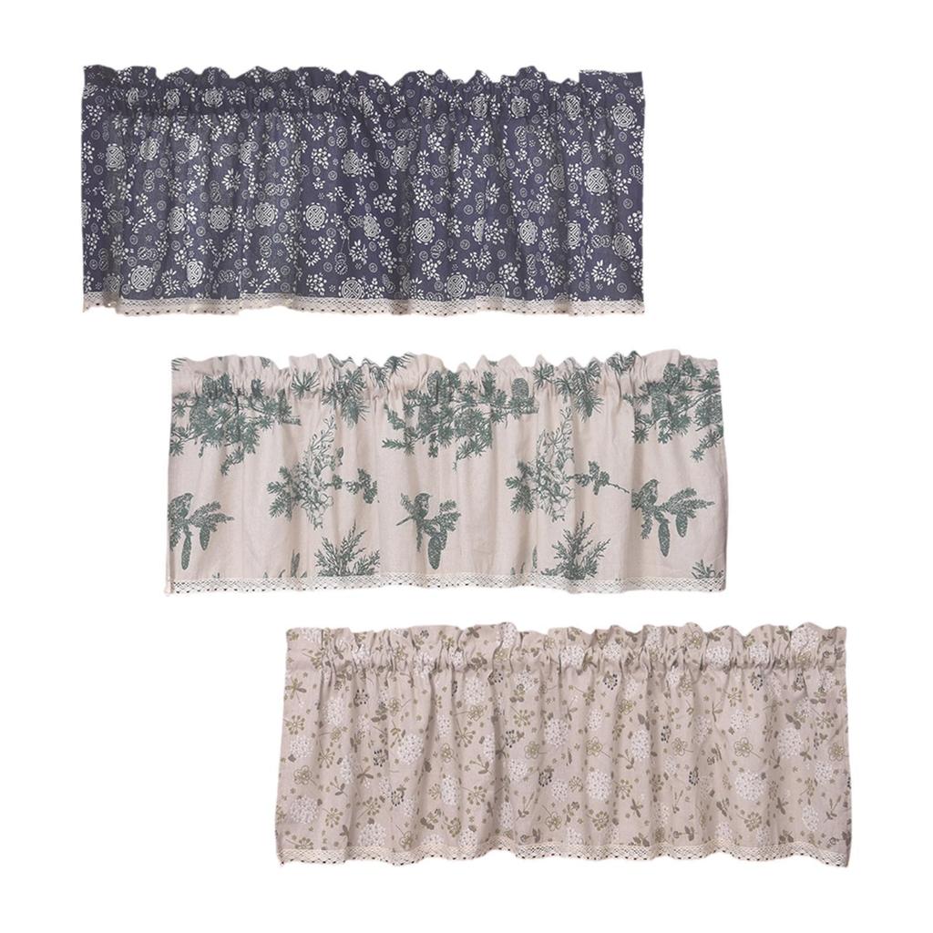 Valance Curtain Rod Pocket 54 X 24 Inch Decorative for Living Room Dorm Door