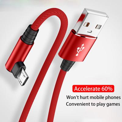 USB micro kabel 3A 90° koleno datový kabel Nabíjecí kabel pro Samsung Xiaomi příslušenství k mobilnímu telefonu USB kabel pro rychlé nabíjení
