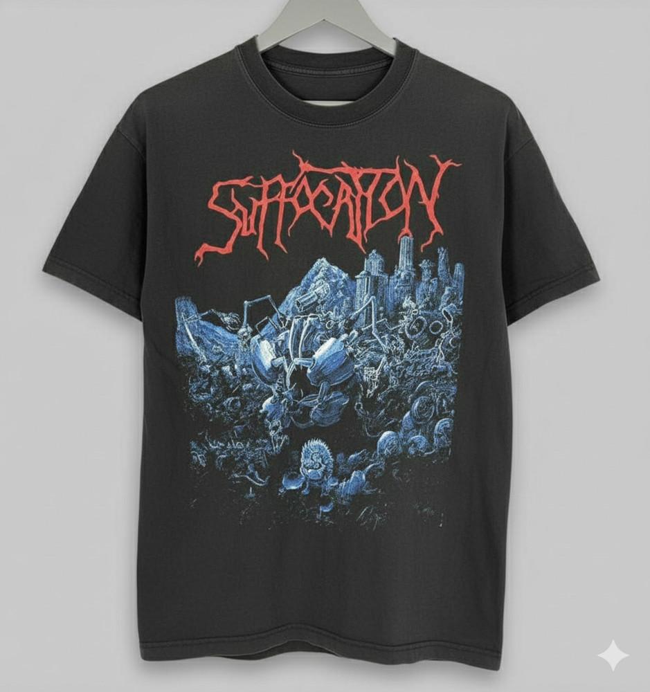 Футболка унисекс с принтом Effigy of the Forgotten Euro Vintage Suffocation T Shirt GE511 S