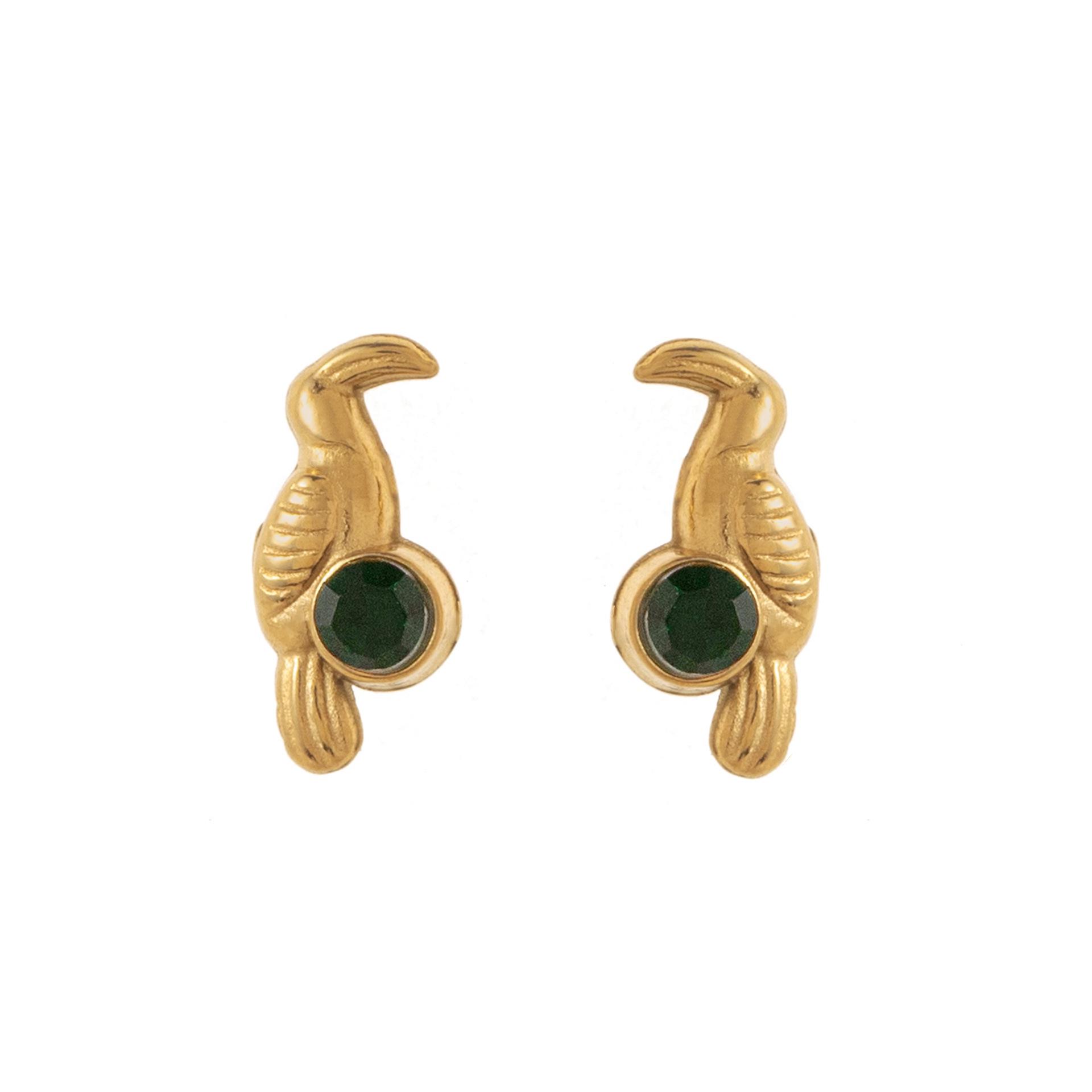 18K Gold Plated Stainless Steel Cute Plant Ear Studs