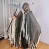 Halloween Hooded Cloak Adult Grim Reaper Cosplay Costume with Scythe Medieval Renaissance Wizard Cape for Haunted House Props