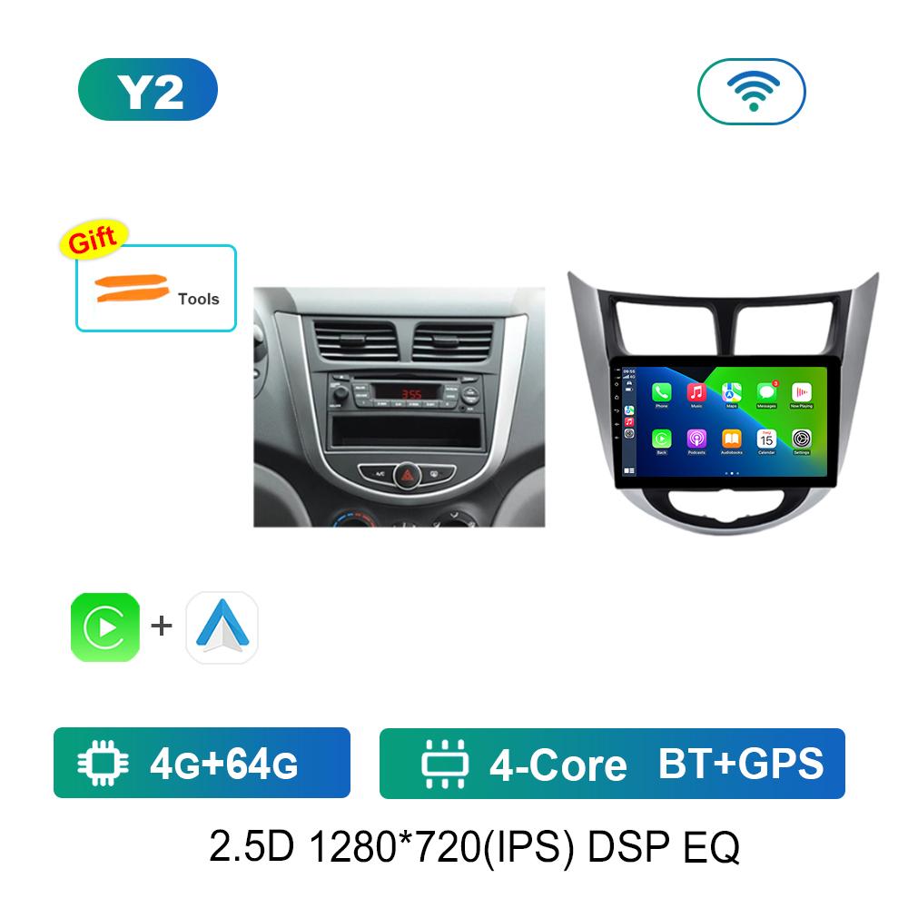 9'' for Hyundai Solaris Accent I25 2010 - 2016 Android OS GPS Car Video Multimedia Player Bluetooth WiFi HD Screen 4G Auto Tools