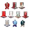90*90cm Hijab Scarf Floral Pattern Neckerchief Simple Silk Square Scarf
