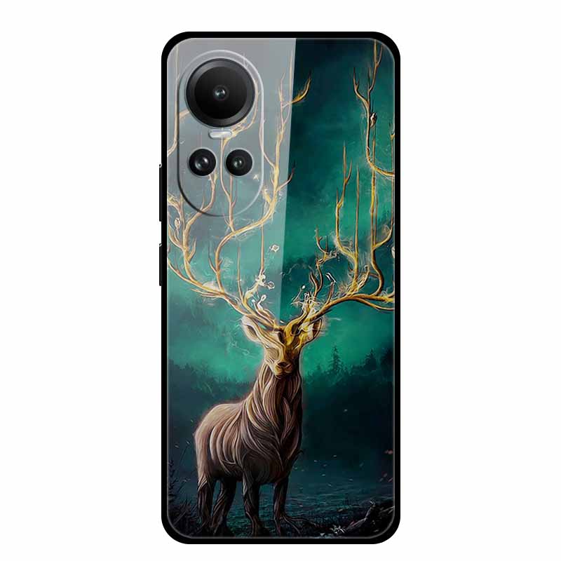Tempered Glass Case For Oppo Reno10 Pro Cover Reno 10 5G Fashion Hard Back Cover for Oppo Reno 10 Pro 5G Reno105G Case Lion Capa