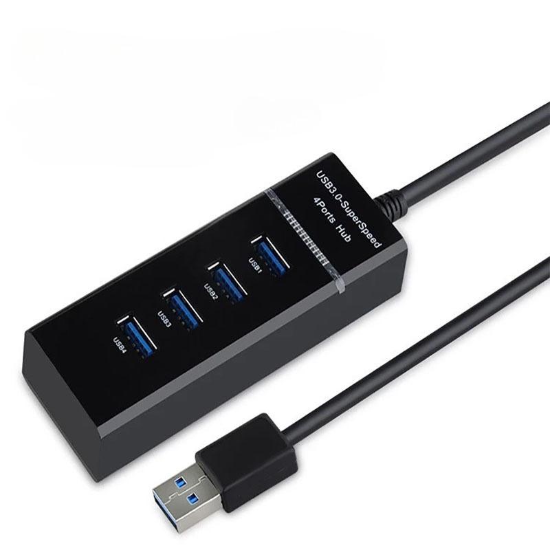 USB 3.0 4-port High-speed Hub, USB Extender, Computer USB Splitter, High-speed Data Transfer