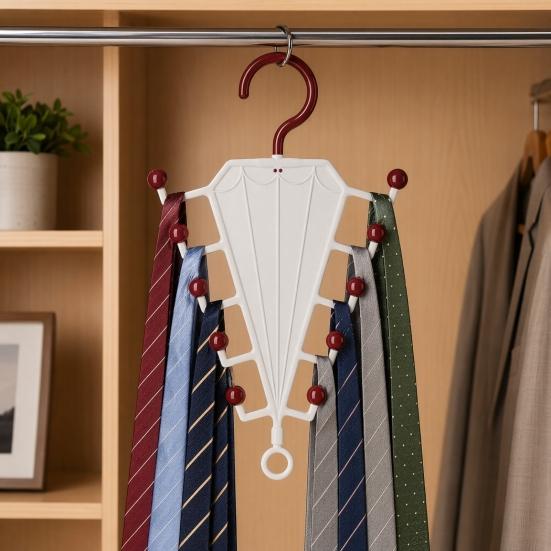 V-Shaped Hanging Rack with 10 Hooks Double Sided Hanger 360° Swivel Hook Closet