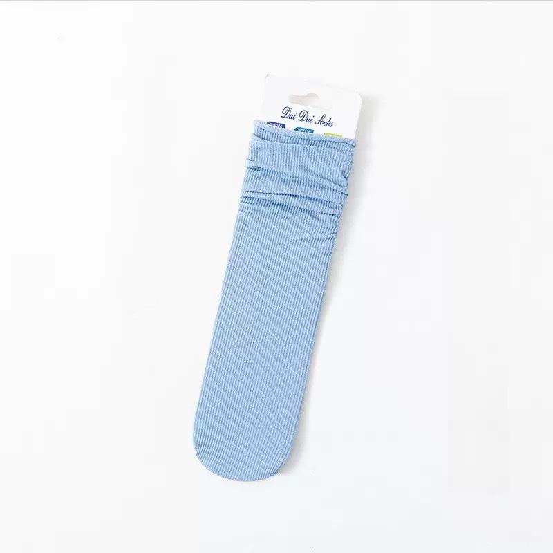 Female Spring and Summer Thin Solid Color All Kinds of Candy Color Breathable In The Cylinder Pile Socks