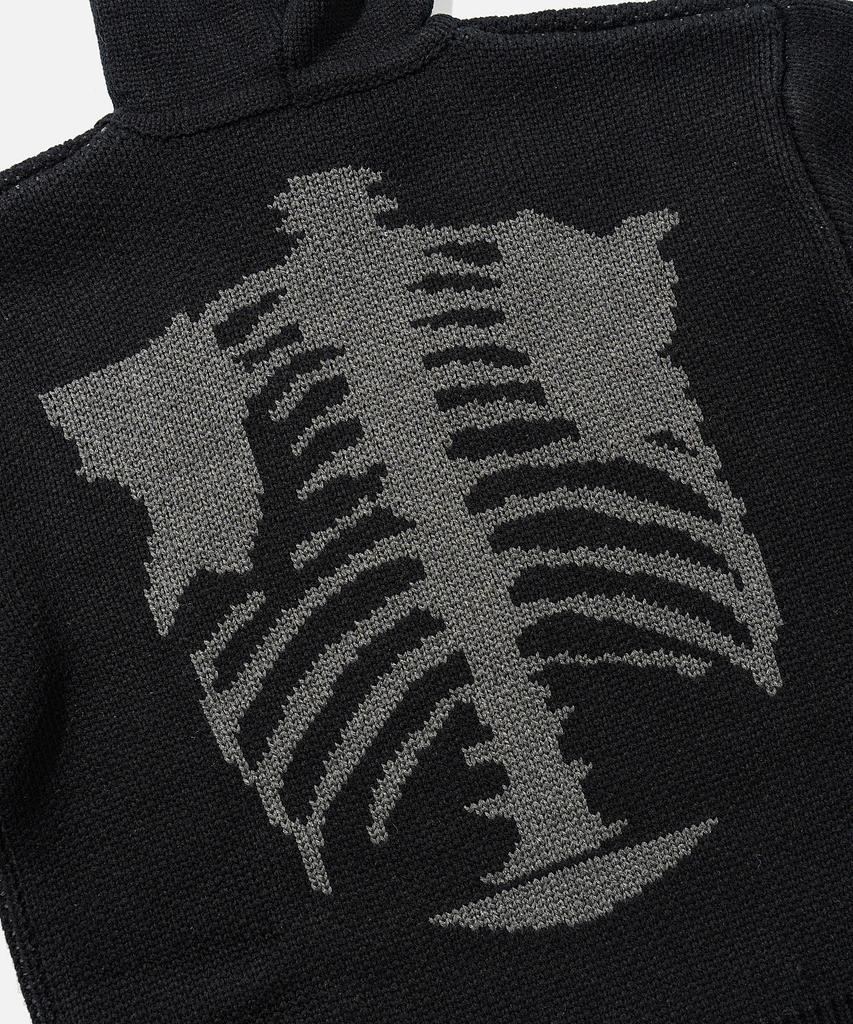 VASTIC Bone Jacquard Hoodie Knit_Black / Charcoal