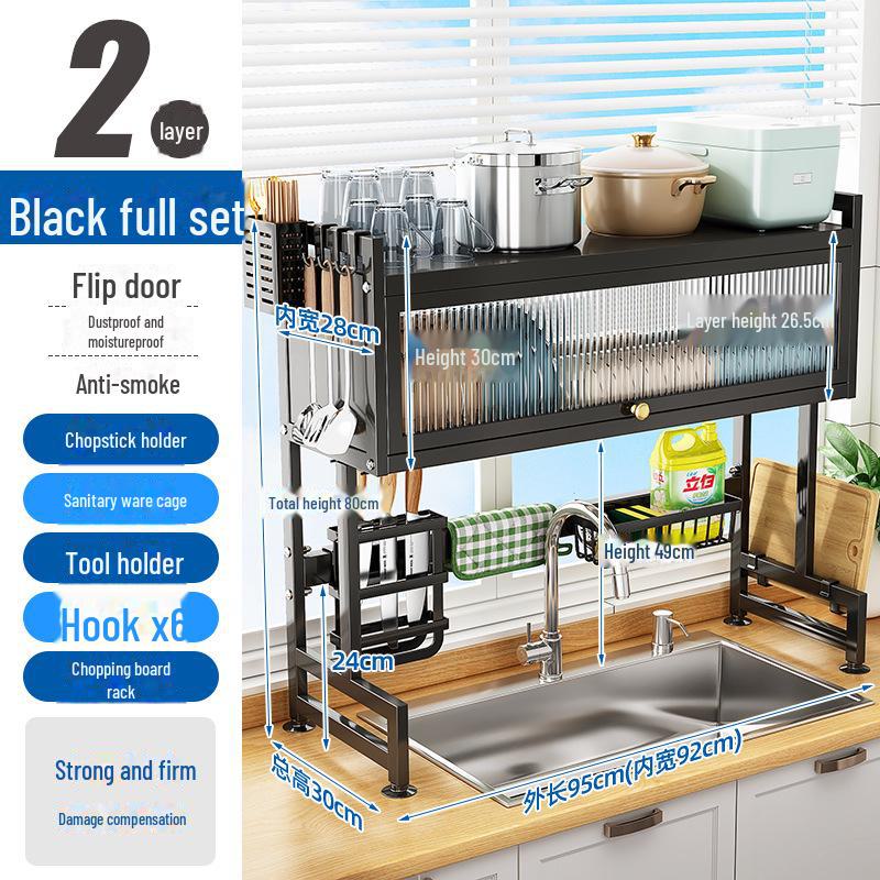 Multi-Functional Kitchen Sink Dish Storage & Drain Rack