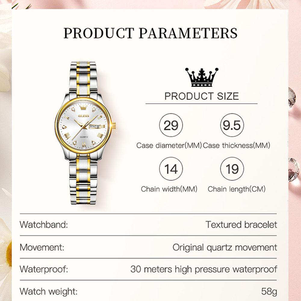 OLEVS 5563 New Fashion Women Quartz Watch Waterproof Classic Luxury Brand Lady Watch Stainless Steel Strap Watches