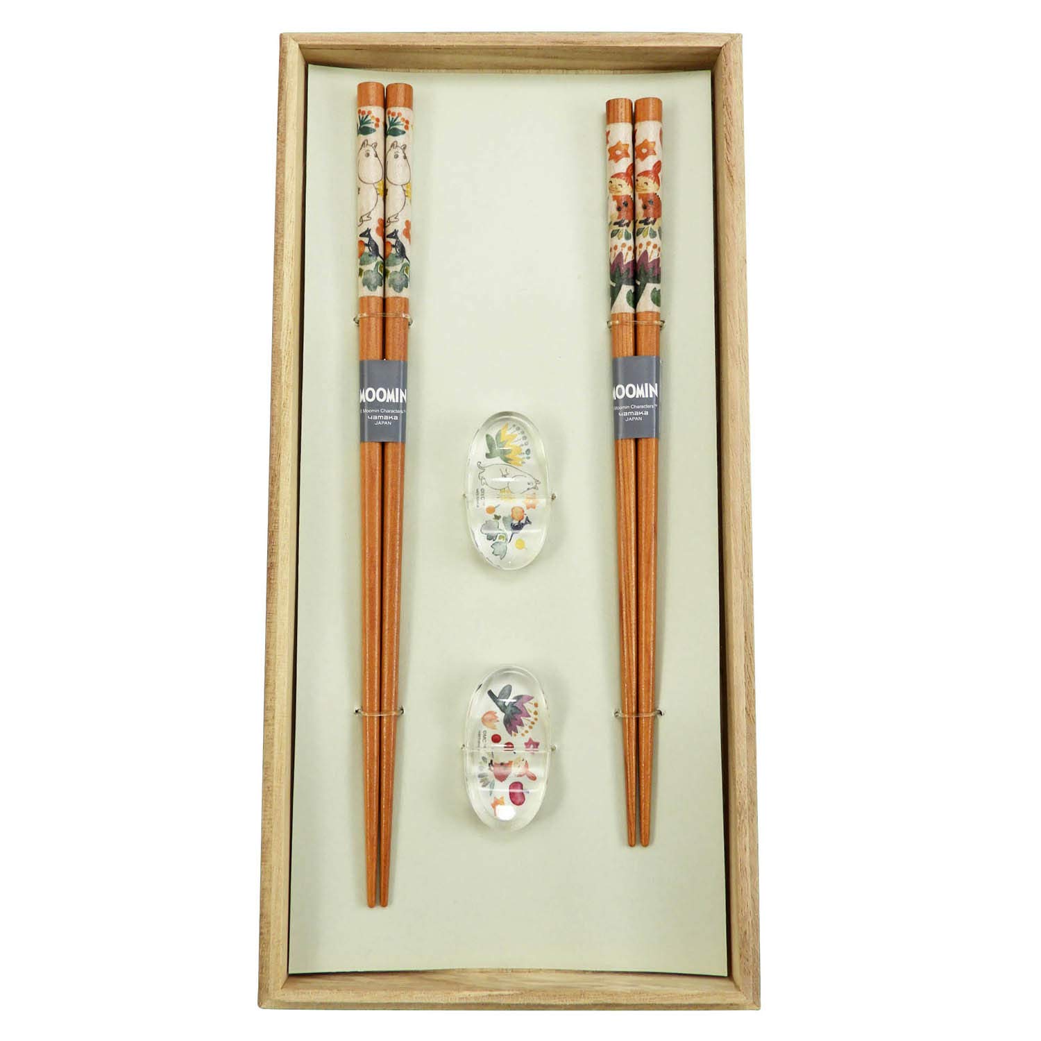 Yamaka Shoten Moomin Chopsticks Pair Set in Wooden 21cm x 23cm Moomin Nordic Day Wedding Made in Japan  Herbarium  Box, Approx. Long, Merchandise,