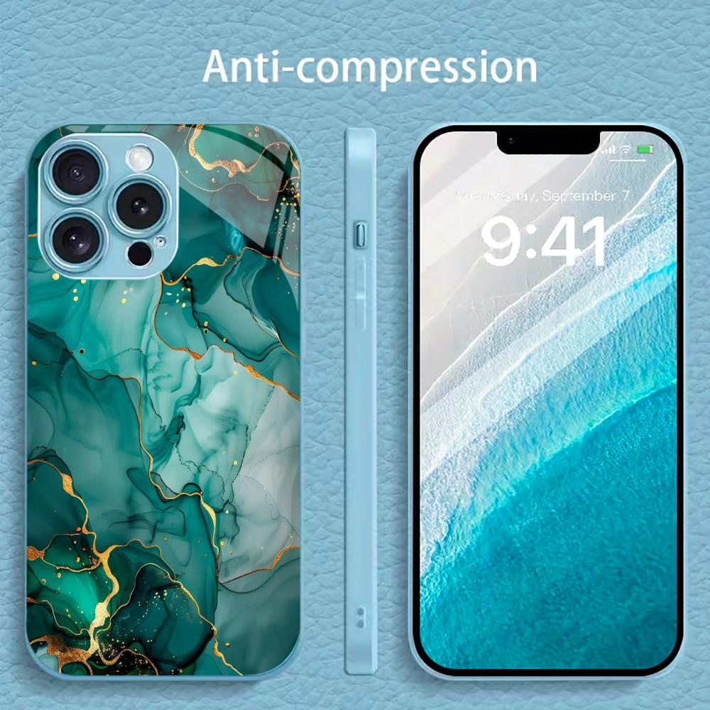 Texture New Hot-selling Protective Case Phone Case Metallic Paint Glass PhoneCase for iPhone 17 16 15 14 13 12 11pm Pro Plus