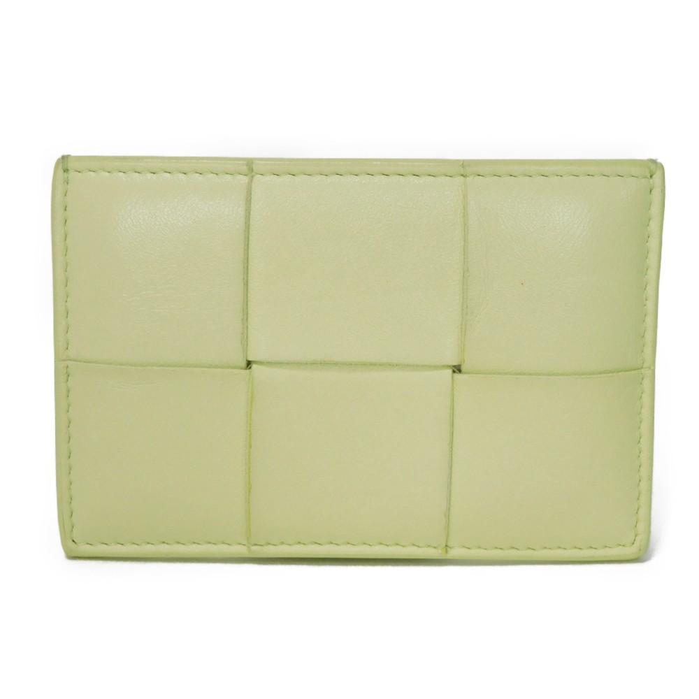 

Used 11897 Cassette Credit Card Holder 651401 VCQC4 9412 7946 RFID Maxi Intrecciato Lemon Washed Unisex from Japan