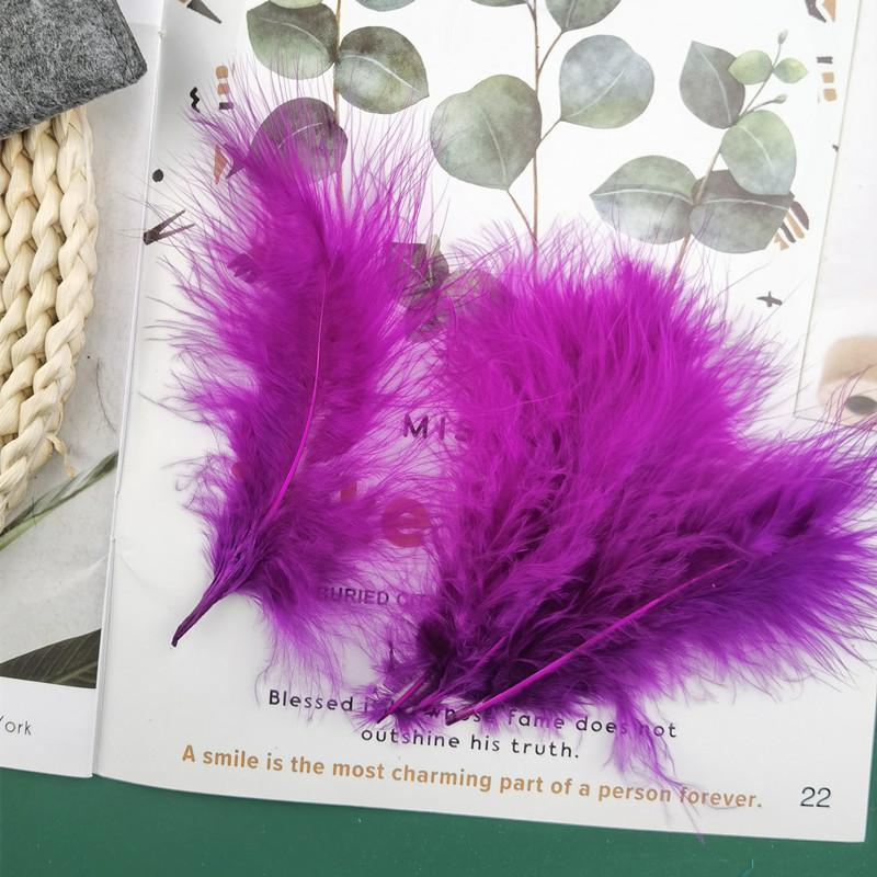 50Pcsdiy Color Feather Full Fleece Turkey Feather Clothing Antique Headdress Pet Toy Handicraft Decoration