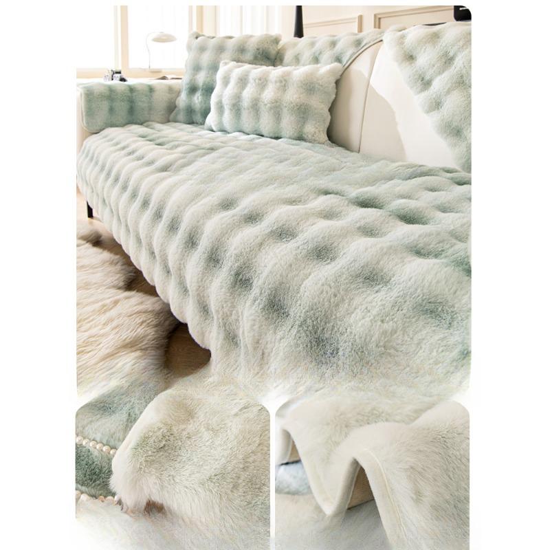Plush Sofa Cushion Winter Thickened Cushion Non-Slip Leather Sofa Special Cover Cover Cloth